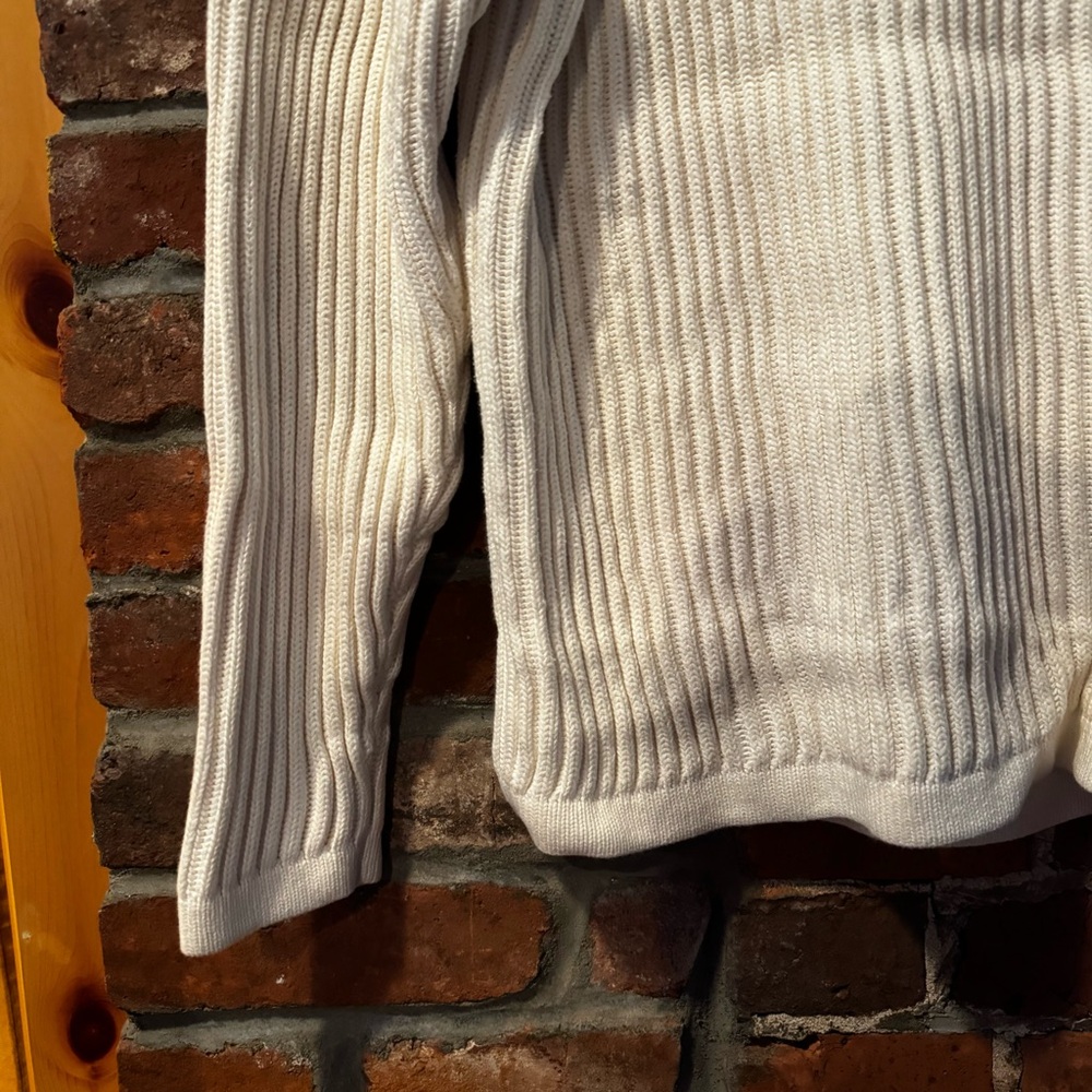 Nautica Men's white Sweater, 100% cotton, vintage 90s, Made in Hong Kong - Picture 5 of 10